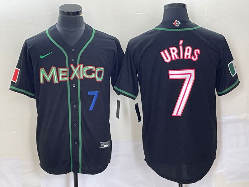 Men 2023 World Cub Mexico #7 Urias Black white Nike MLB Jersey34->more jerseys->MLB Jersey